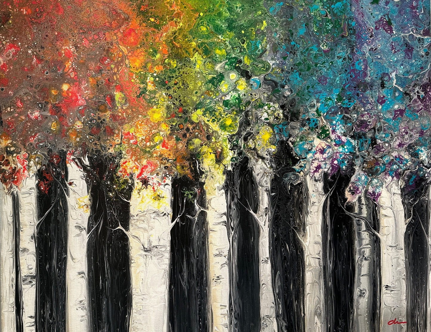 Birch Trees Full Bloom (30x24)