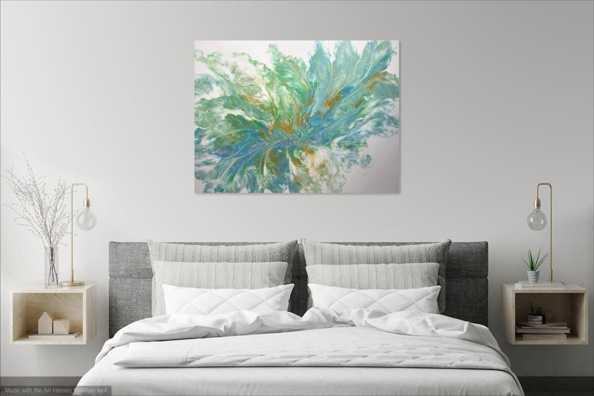 Green Blue Leaves (48x36)