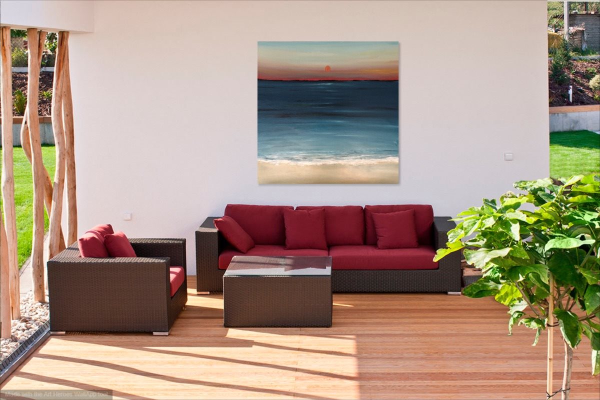 Sunset on Ocean (36x36)