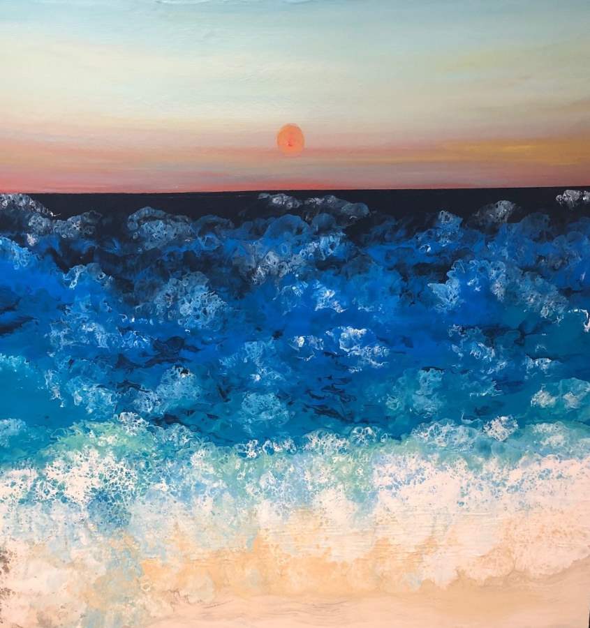 Sunset on Ocean (36x36)
